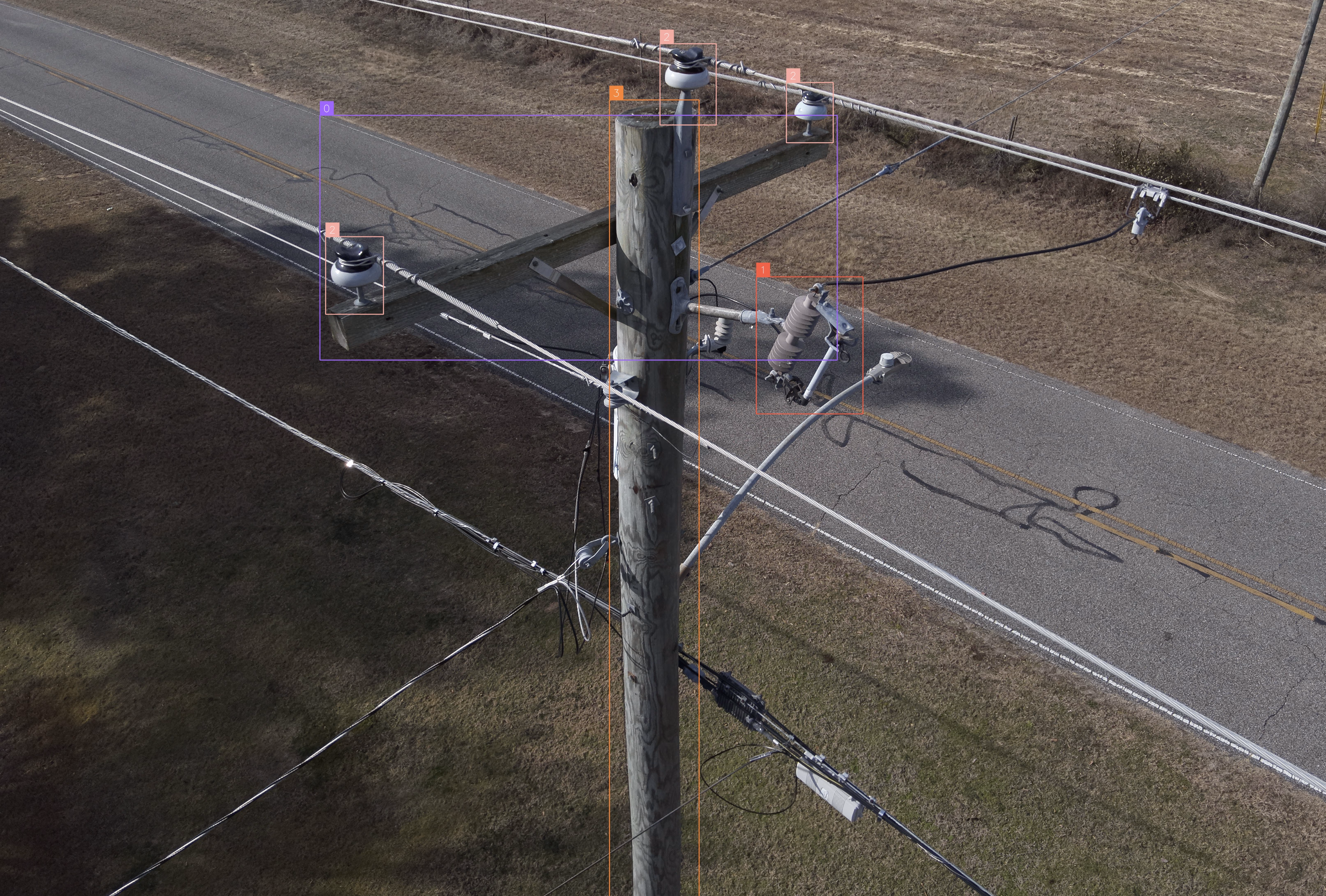 Foundation model bounding box predictions on aerial imagery